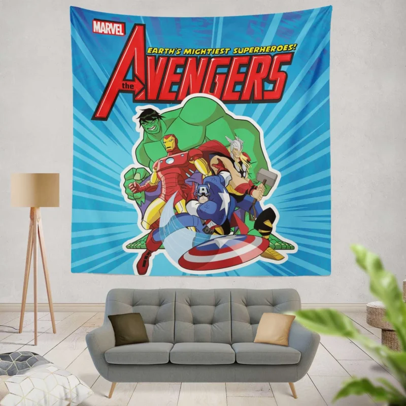 The Avengers: Earth Mightiest Heroes - A Heroic Saga  Wall Tapestry