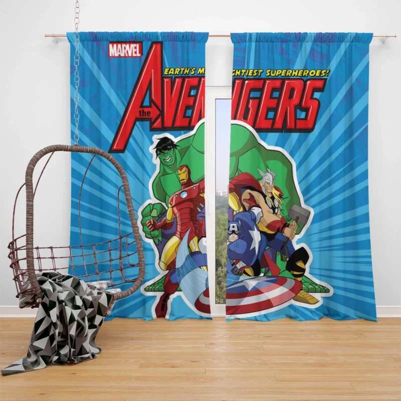 The Avengers: Earth Mightiest Heroes - A Heroic Saga Window Curtain