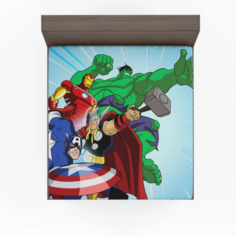 The Avengers: Earth Mightiest Heroes in Action Fitted Sheet