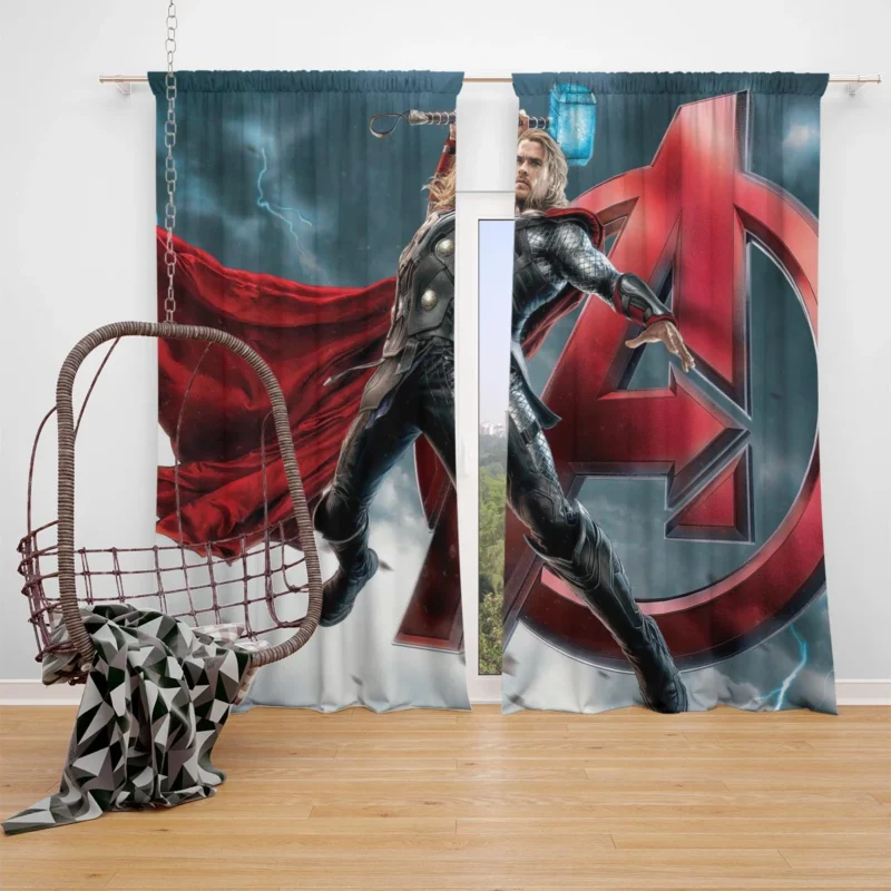The Avengers: Thor Heroic Role Window Curtain