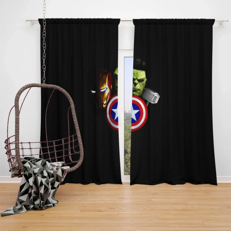 The Avengers in Comics: Heroes Unite Window Curtain