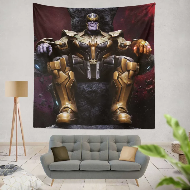 The Avengers vs. Thanos: Epic Showdown  Wall Tapestry