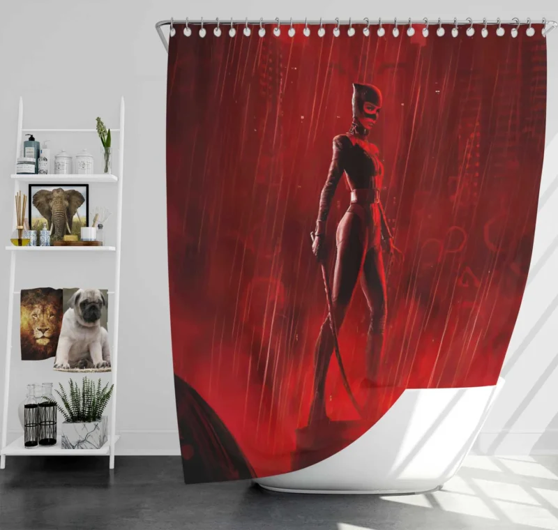 The Batman Movie: Catwoman Enigmatic Persona Shower Curtain