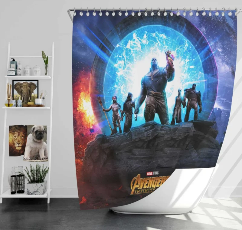 The Black Order: Thanos Menacing Allies in Infinity War Shower Curtain