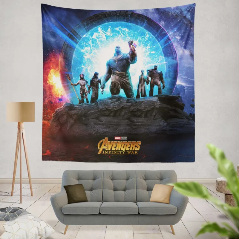 The Black Order: Thanos Menacing Allies in Infinity War  Wall Tapestry
