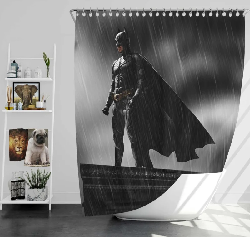The Dark Knight Rises: Exploring Batman World Shower Curtain