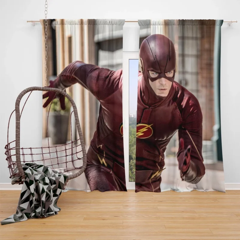 The Flash (2014): Grant Gustin Speedster Role Window Curtain