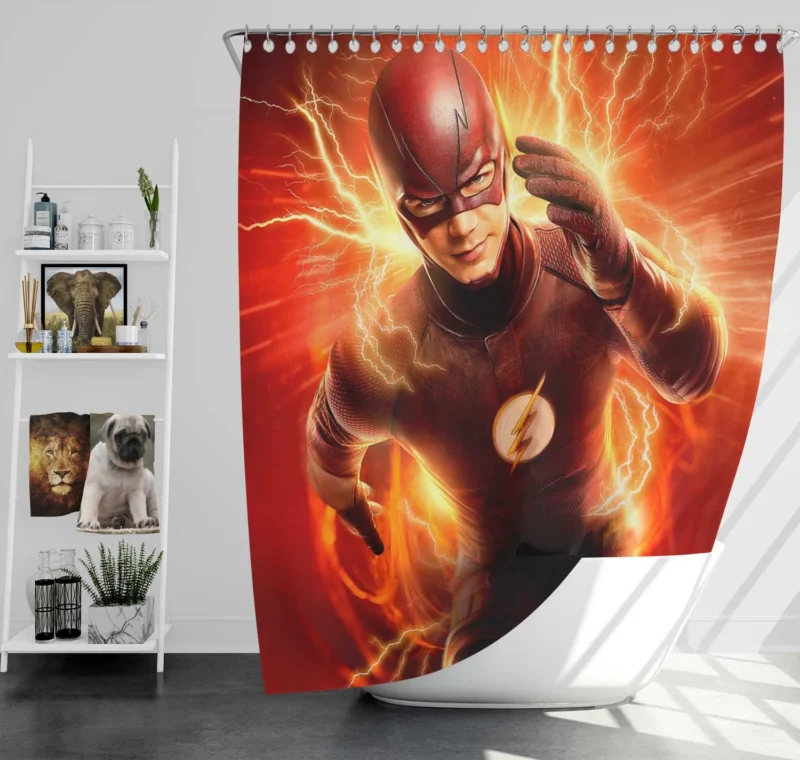The Flash (2014): Grant Gustin Speedster Shower Curtain