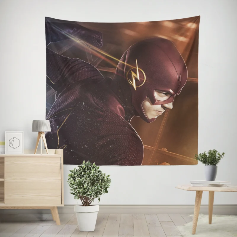 The Flash (2014): Superhero in Central City  Wall Tapestry