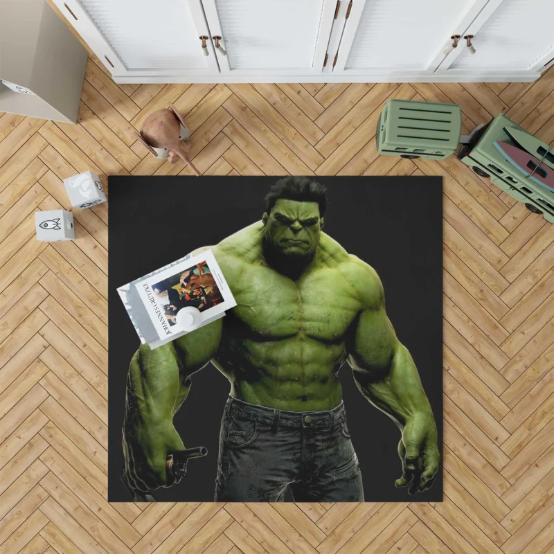 The Green Marvel Hero: Hulk Floor Rug