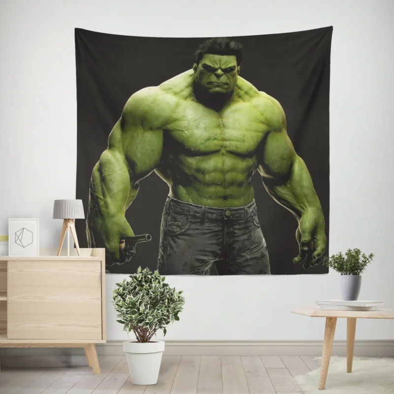 The Green Marvel Hero: Hulk  Wall Tapestry