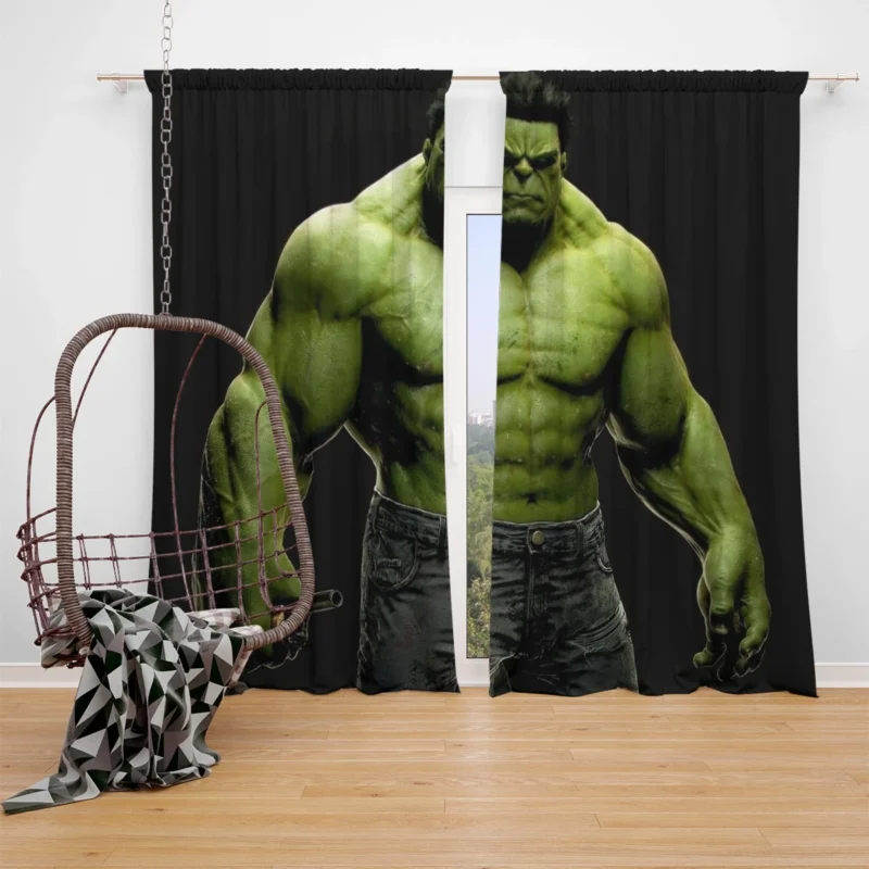 The Green Marvel Hero: Hulk Window Curtain