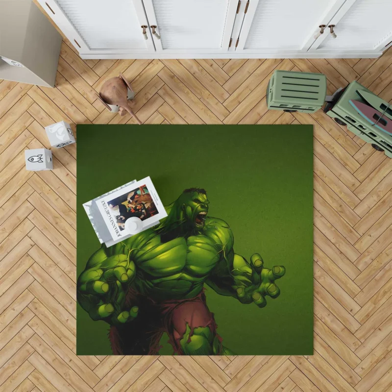 The Hulk Epic Adventures in Comics Floor Rug