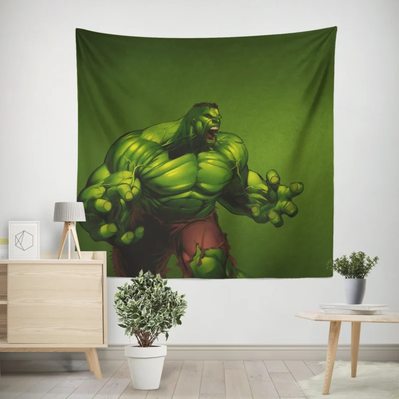 The Hulk Epic Adventures in Comics  Wall Tapestry