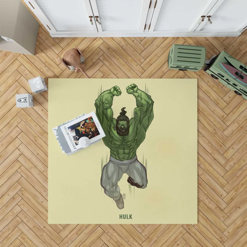 The Incredible Hulk in Comic Art Floor Rug