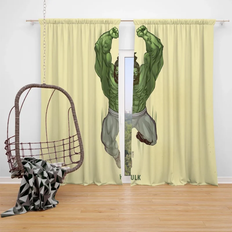 The Incredible Hulk in Comic Art Window Curtain