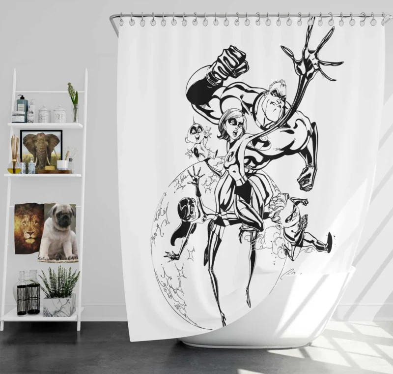 The Incredibles: A Family of Heroes Shower Curtain