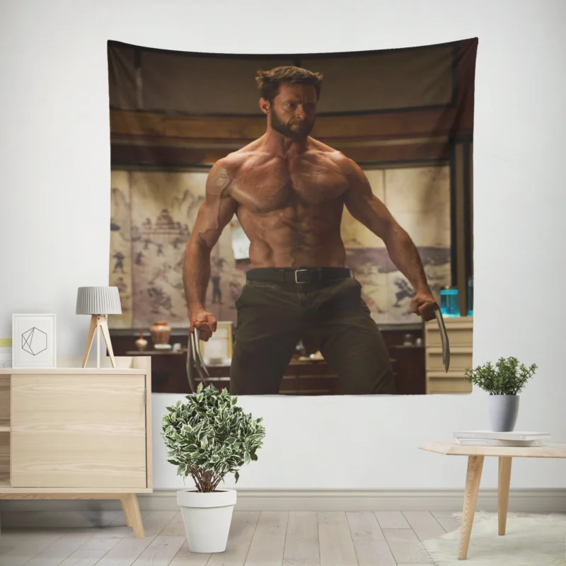 The Wolverine Movie: Hugh Jackman Iconic Role  Wall Tapestry
