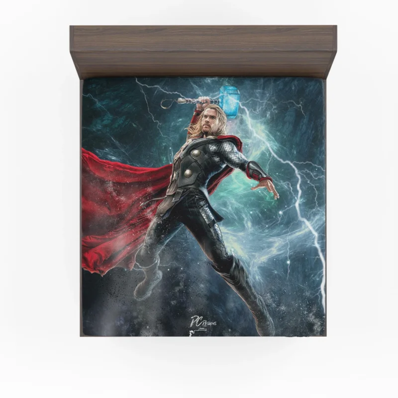 Thor Hammer Strikes in Avengers: Age of Ultron Fitted Sheet