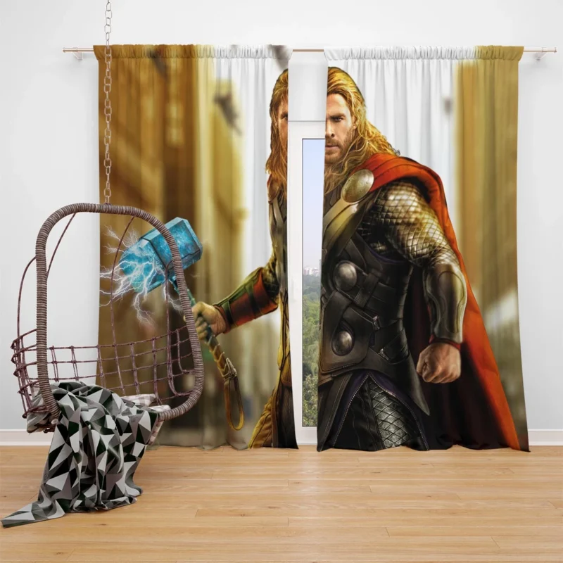 Thor in Avengers: Age of Ultron Window Curtain