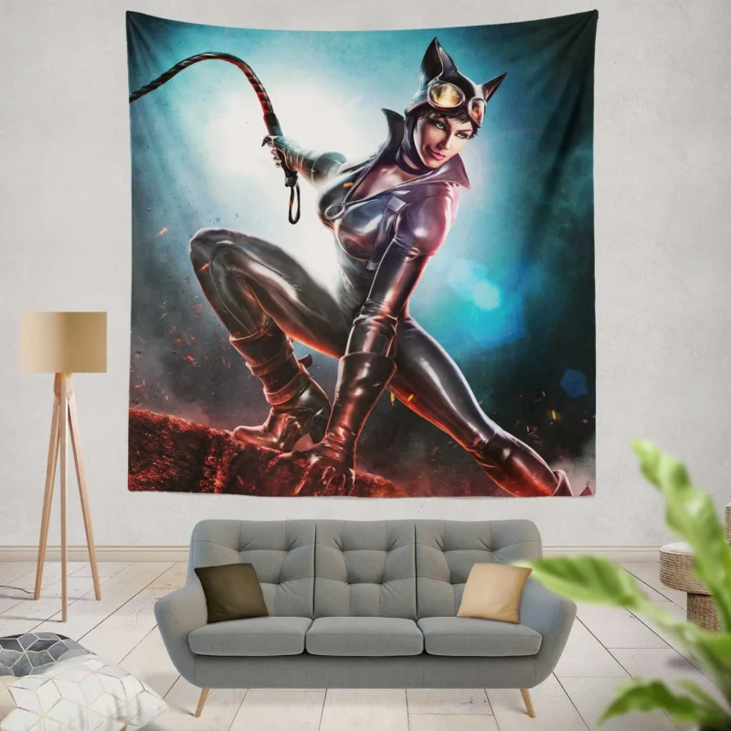 Thunder Buddy Crossover: Catwoman Meets Ted  Wall Tapestry