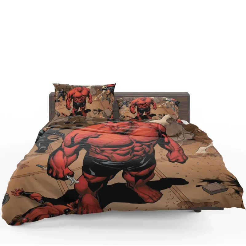 Thunderbolts Comics: The Ruthless Red Hulk Emerges Bedding Set