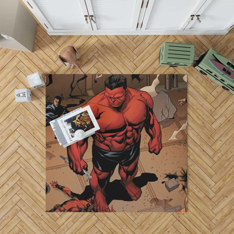 Thunderbolts Comics: The Ruthless Red Hulk Emerges Floor Rug