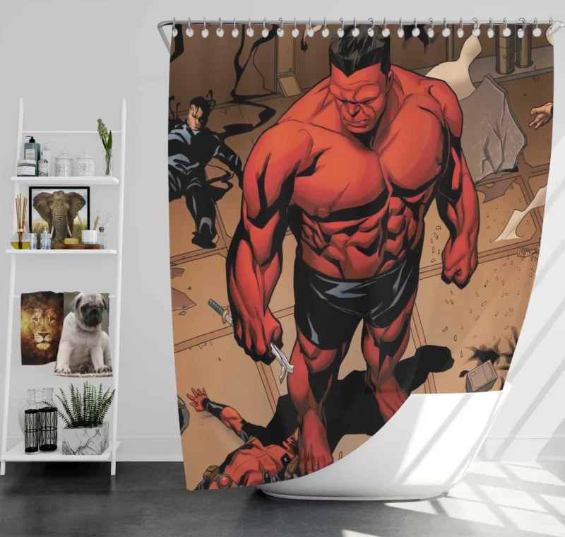 Thunderbolts Comics: The Ruthless Red Hulk Emerges Shower Curtain