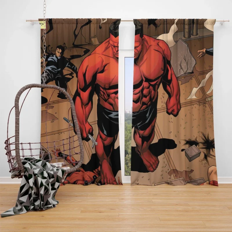 Thunderbolts Comics: The Ruthless Red Hulk Emerges Window Curtain