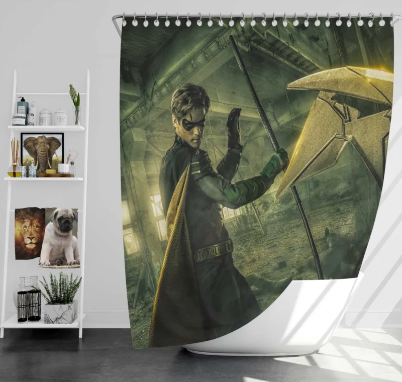 Titans TV Show: Dick Grayson Takes on the Mantle of Robin Shower Curtain