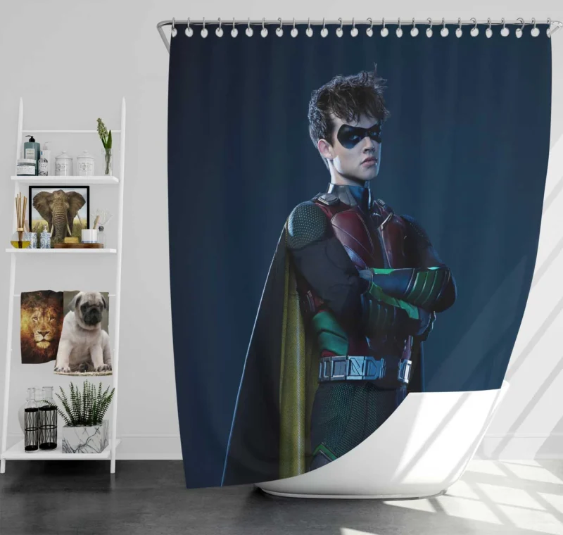 Titans TV Show: Jason Todd Transformation into Robin Shower Curtain