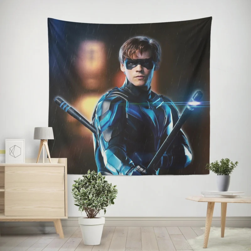 Titans TV Show: Nightwing Takes Center Stage  Wall Tapestry