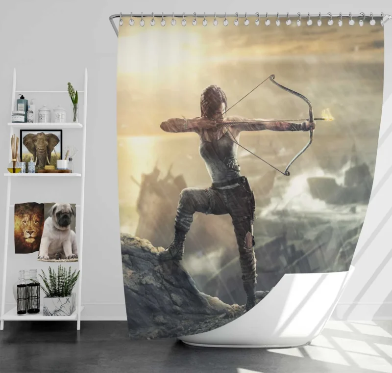 Tomb Raider 2013 with Lara Croft Shower Curtain