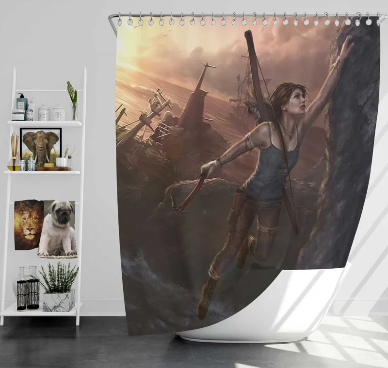 Tomb Raider Adventure with Lara Croft Shower Curtain