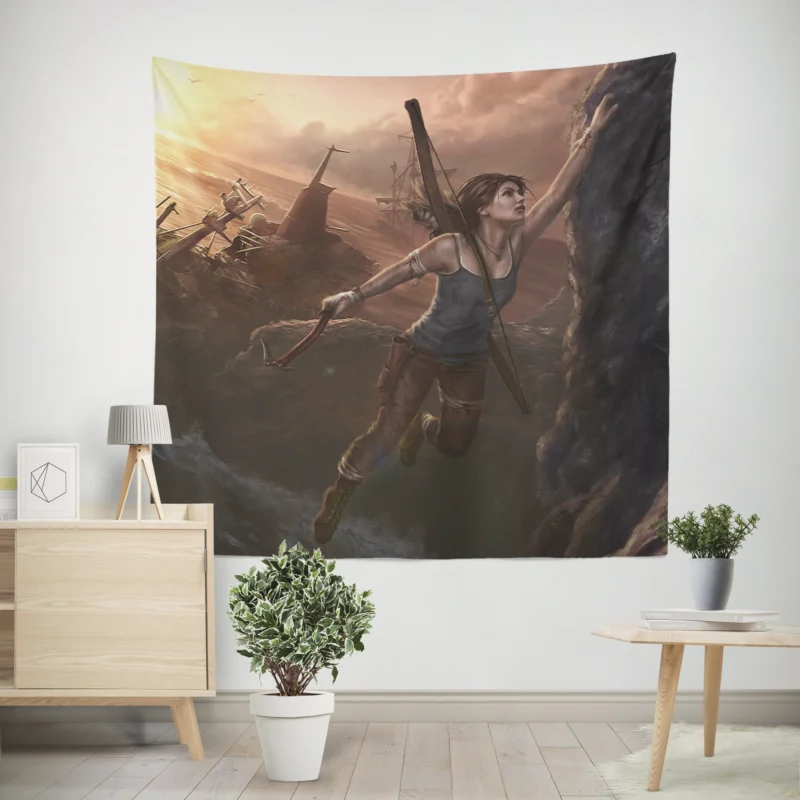 Tomb Raider Adventure with Lara Croft  Wall Tapestry