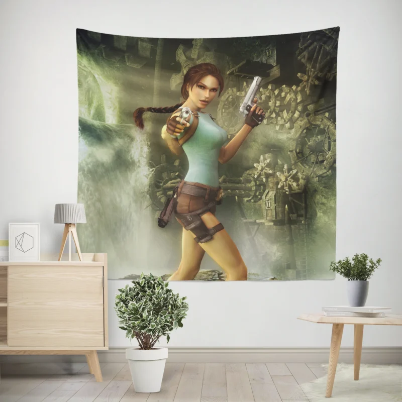 Tomb Raider Anniversary with Lara Croft  Wall Tapestry