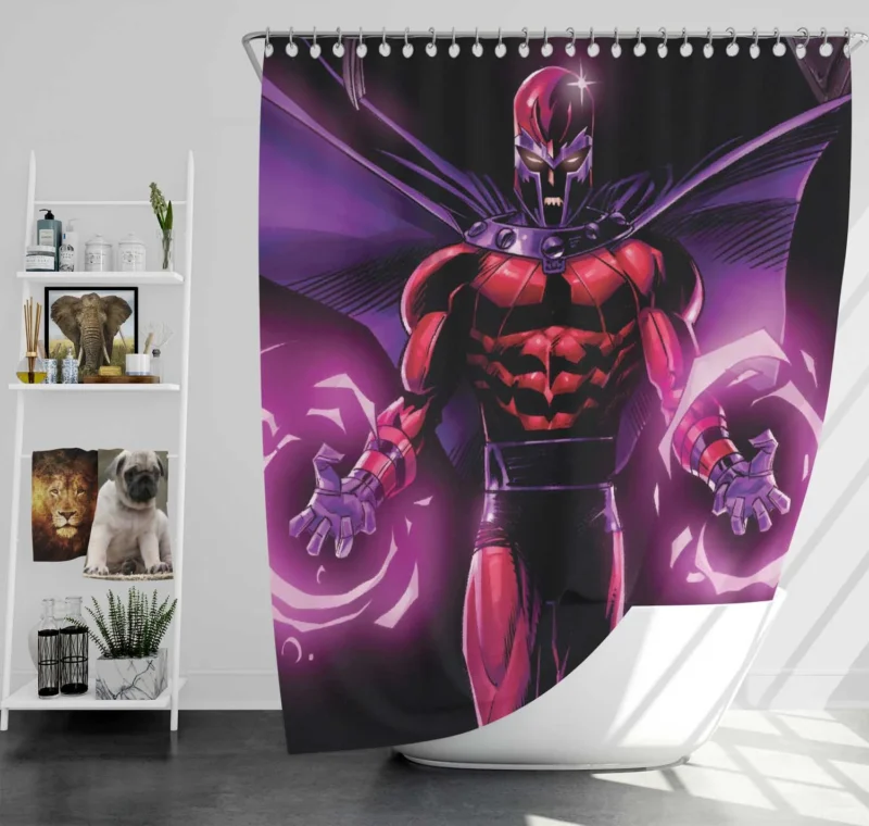 Unleash Magneto Powers in Comics Shower Curtain