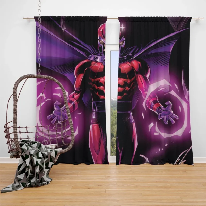 Unleash Magneto Powers in Comics Window Curtain
