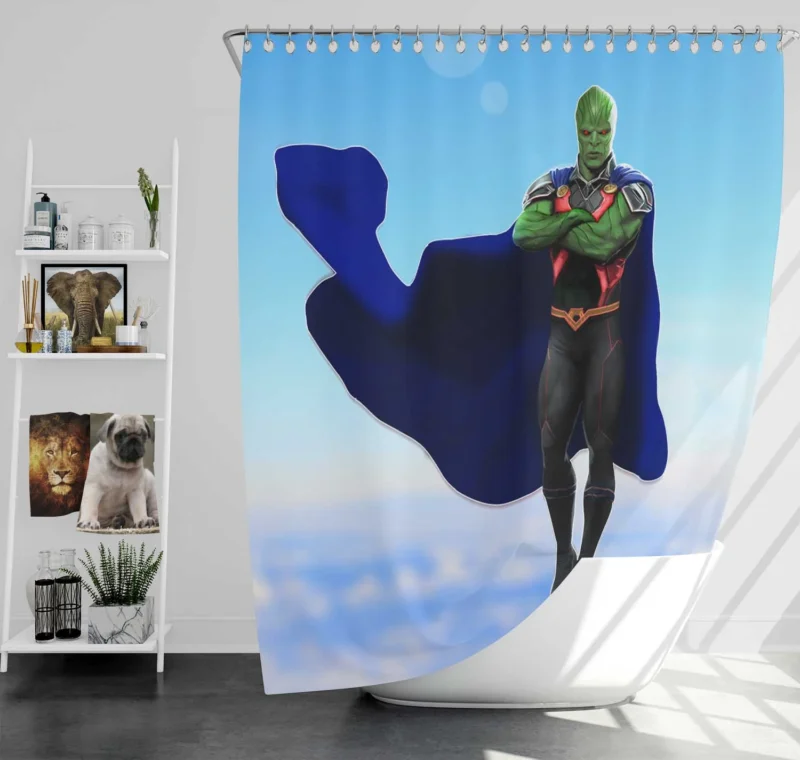 Unleash the Power of Martian Manhunter in Comics Shower Curtain