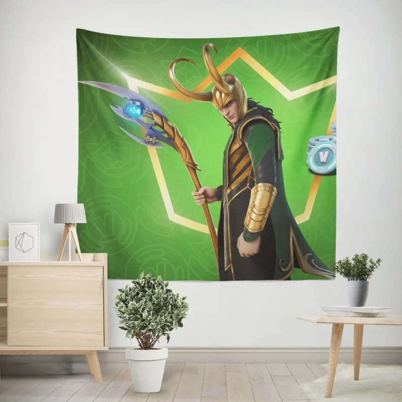 Unlock Loki in Fortnite: God of Mischief  Wall Tapestry