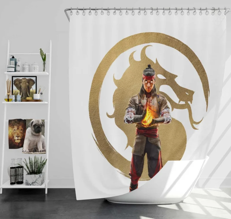 Unlock Premium Liu Kang in Mortal Kombat 1 Remake Shower Curtain