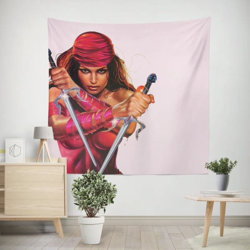 Unmasking the Mysteries of Elektra in Comics  Wall Tapestry