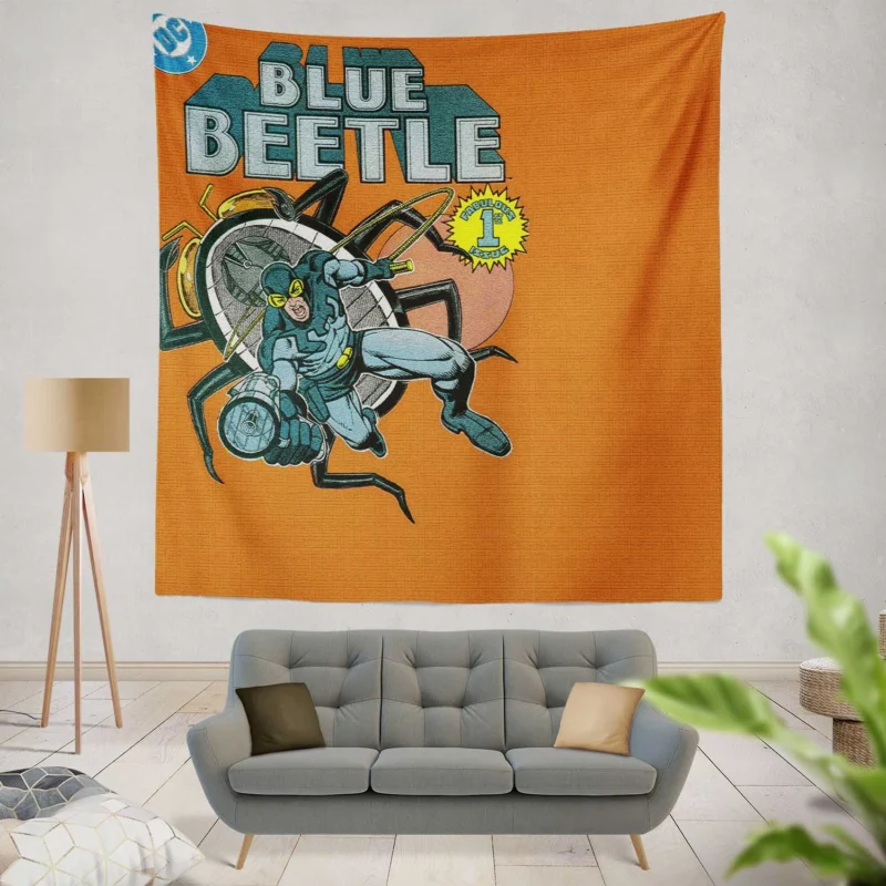 Unraveling Blue Beetle DC Comics Journey  Wall Tapestry