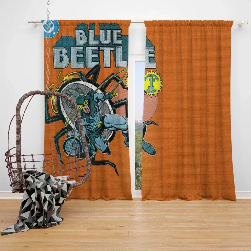 Unraveling Blue Beetle DC Comics Journey Window Curtain