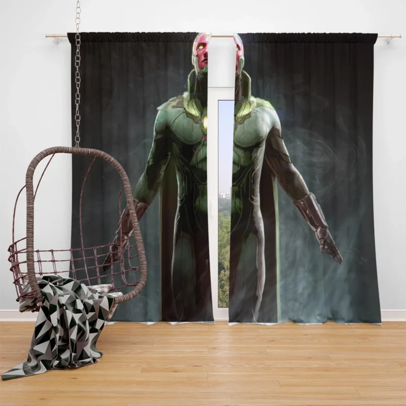 Vision: Marvel Android Avenger Window Curtain