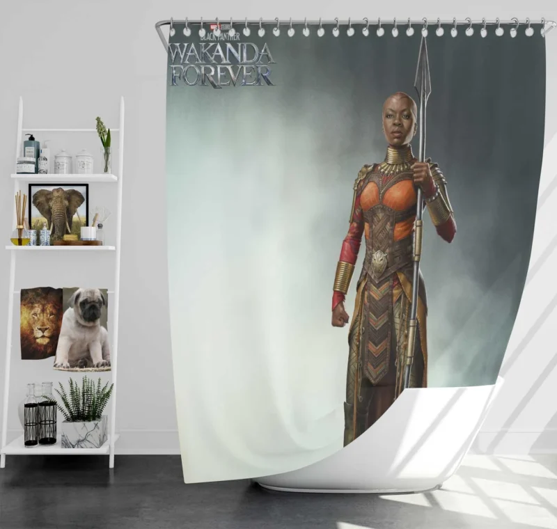 Wakanda Forever Movie: Explore Okoye Story Shower Curtain