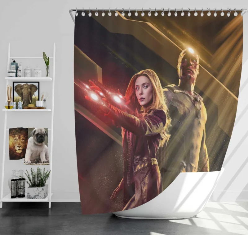 WandaVision: The Mysterious Scarlet Witch Unveiled Shower Curtain