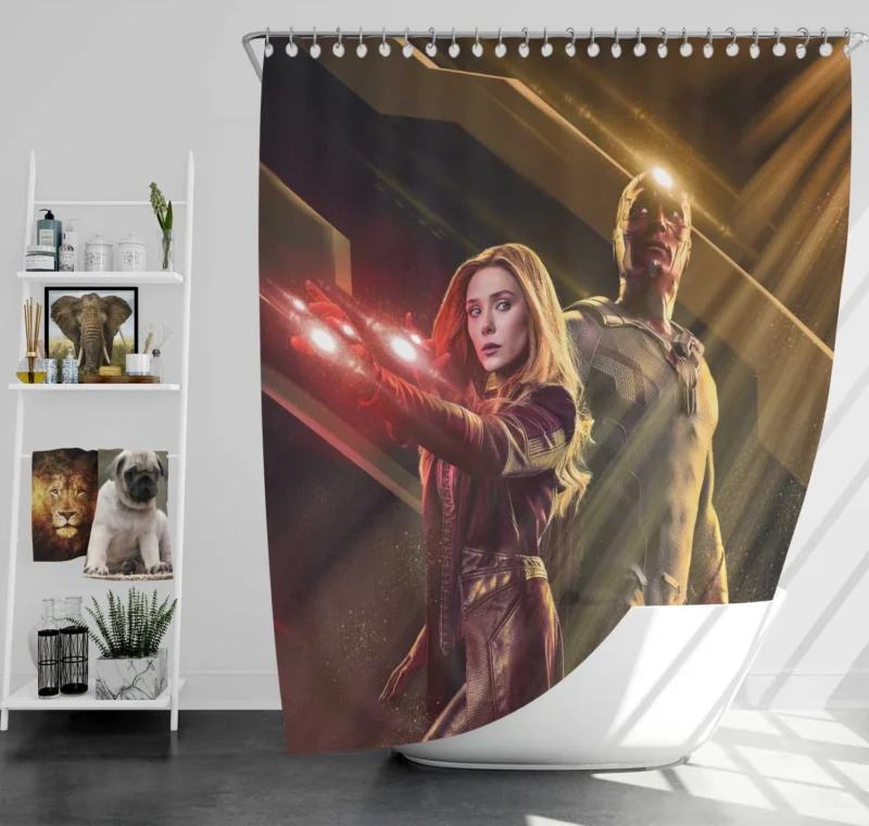 WandaVision: Vision and Scarlet Witch Story Shower Curtain
