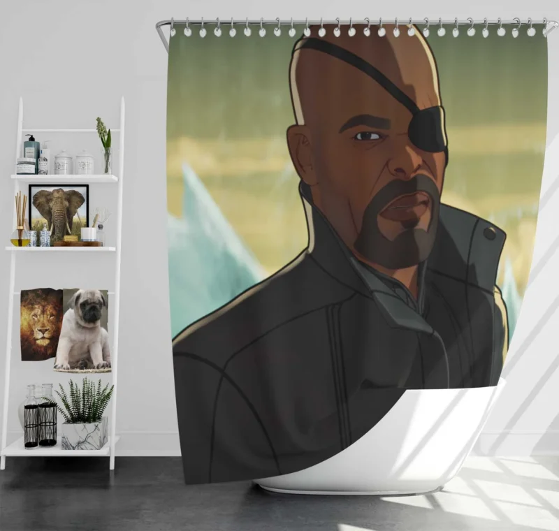 What If...? TV Show: Nick Fury Alternate Tales Shower Curtain