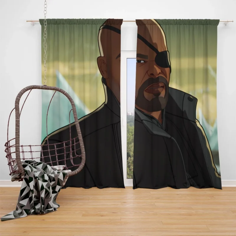 What If...? TV Show: Nick Fury Alternate Tales Window Curtain
